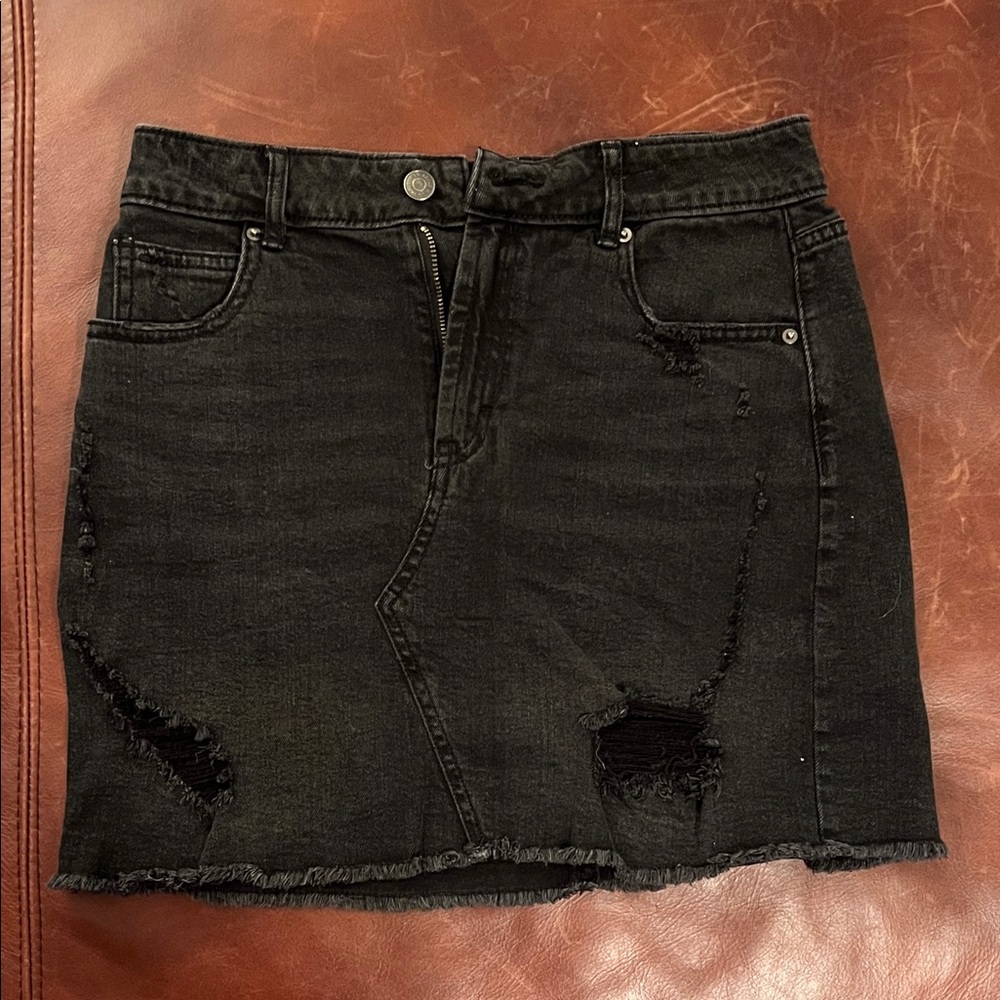Wild Fable Black Distressed Mini Skirt